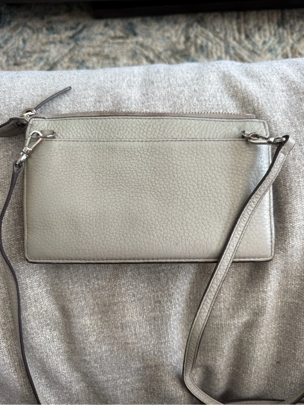 kate spade Light Gray Pebbled Leather Crossbody